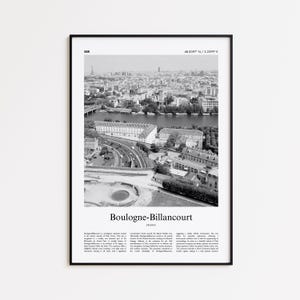 Boulogne-Billancourt Black and White Print, Boulogne-Billancourt Photo Poster, Boulogne-Billancourt Travel Poster Gift, France