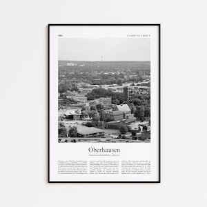 Oberhausen Black and White Print, Oberhausen Photo Poster, Oberhausen Travel Poster Gift, North Rhine-Westphalia, Germany Wall Art Print