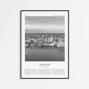Savannah Black and White Print, Savannah Photo Poster, Savannah Travel Poster Gift, Georgia, United States, USA Wall Art Print