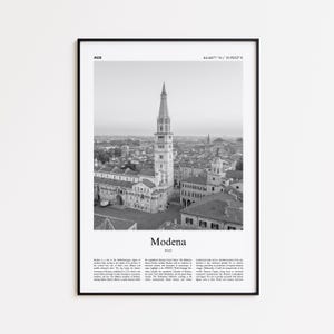 Modena Black and White Print, Modena Photo Poster, Modena Travel Poster Gift, Italy Wall Art Print, Minimal Home Decor Print