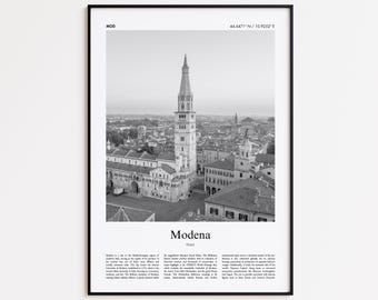 Modena Schwarzweiß-Druck, Modena-Fotoposter, Modena-Reiseplakatsgeschenk, Italien-Wand-Kunstdruck, minimaler Hauptdekordruck