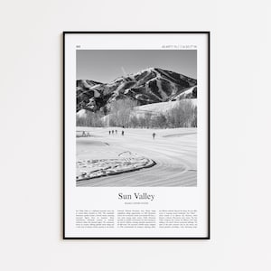 Sun Valley Black and White Print, Sun Valley Photo Poster, Sun Valley Travel Poster Gift, Idaho, United States, USA Wall Art Print