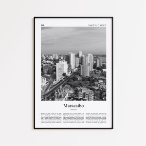 Maracaibo Black and White Print, Maracaibo Photo Poster, Maracaibo Travel Poster Gift, Venezuela Wall Art Print, Minimal Home Decor Print