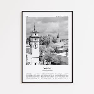 Visalia Black and White Print, Visalia Photo Poster, Visalia Travel Poster Gift, California, United States, USA Wall Art Print