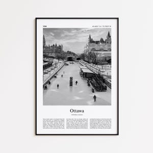 Ottawa Black and White Print, Ottawa Photo Poster, Ottawa Travel Poster Gift, Ontario, Canada Wall Art Print, Minimal Home Decor Print