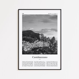 Castelmezzano Black and White Print, Castelmezzano Photo Poster, Castelmezzano Travel Poster Gift, Italy Wall Art Print, Modern Travel Print
