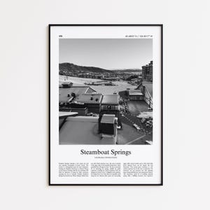 Steamboat Springs Black and White Print, Steamboat Springs Photo Poster, Steamboat Springs Travel Poster Gift, Colorado, United States, USA