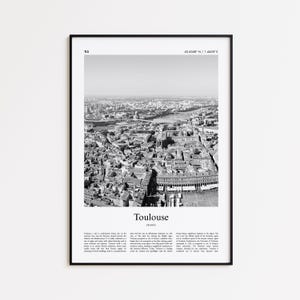 Toulouse Black and White Print, Toulouse Photo Poster, Toulouse Travel Poster Gift, France Wall Art Print, Minimal Home Decor Print