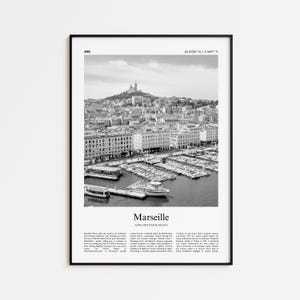 Marseille Black and White Print, Marseille Photo Poster, Marseille Travel Poster Gift, Alpes-Côte d'Azur, France