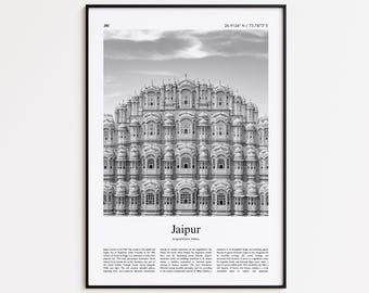 Jaipur Black and White Print, Jaipur Photo Poster, Jaipur Travel Poster Gift, Rajasthan, India Wall Art Print, Minimal Home Decor Print