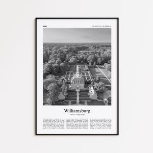 Williamsburg Black and White Print, Williamsburg Photo Poster, Williamsburg Travel Poster Gift, Virginia, United States, USA Wall Art Print
