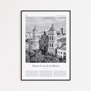 Santa Cruz de la Sierra Black and White Print, Santa Cruz de la Sierra Photo Poster, Santa Cruz de la Sierra Travel Poster Gift, Bolivia