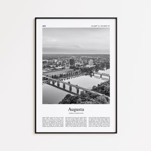 Augusta Black and White Print, Augusta Photo Poster, Augusta Travel Poster Gift, Georgia, United States, USA Wall Art Print, Home Decor Gift