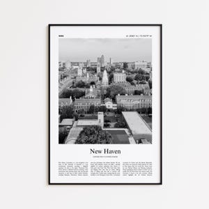New Haven Black and White Print, New Haven Photo Poster, New Haven Travel Poster Gift, Connecticut, United States, USA Wall Art Print