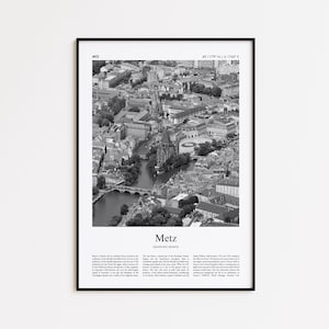 Metz Black and White Print, Metz Photo Poster, Metz Travel Poster Gift, Grand Est, France Wall Art Print, Minimal Home Decor Print