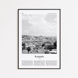 Kampala Black and White Print, Kampala Photo Poster, Kampala Travel Poster Gift, Uganda Wall Art Print, Minimal Home Decor Print