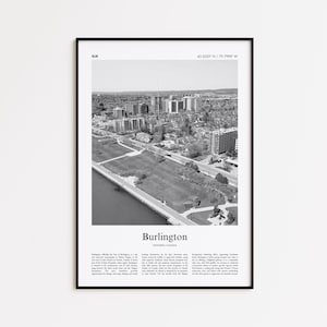 Burlington Black and White Print, Burlington Photo Poster, Burlington Travel Poster Gift, Ontario, Canada Wall Art Print, Home Decor Gift