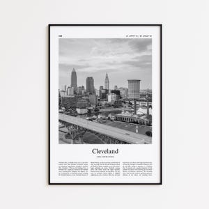 Cleveland Black and White Print, Cleveland Photo Poster, Cleveland Travel Poster Gift, Ohio, United States, USA Wall Art Print