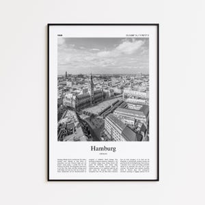 Hamburg Black and White Print, Hamburg Photo Poster, Hamburg Travel Poster Gift, Germany Wall Art Print, Minimal Home Decor Print