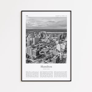Hamilton Black and White Print, Hamilton Photo Poster, Hamilton Travel Poster Gift, Ontario, Canada Wall Art Print, Minimal Home Decor Print