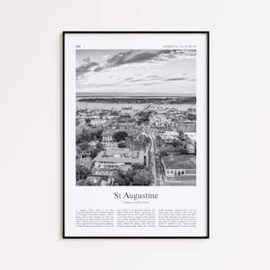 St Augustine Black and White Print, St Augustine Photo Poster, St Augustine Travel Poster Gift, Florida, United States, USA Wall Art Print