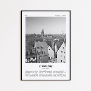 Nuremberg Black and White Print, Nuremberg Photo Poster, Nuremberg Travel Poster Gift, Bavaria, Germany Wall Art Print, Modern Travel Print