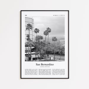 San Bernardino Black and White Print, San Bernardino Photo Poster, San Bernardino Travel Poster Gift, California, United States, USA