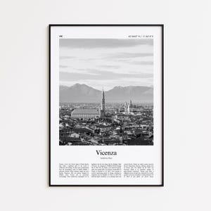 Vicenza Black and White Print, Vicenza Photo Poster, Vicenza Travel Poster Gift, Veneto, Italy Wall Art Print, Minimal Home Decor Print