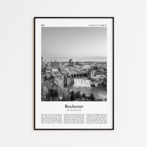 Rochester Black and White Print, Rochester Photo Poster, Rochester Travel Poster Gift, New York, United States, USA Wall Art Print