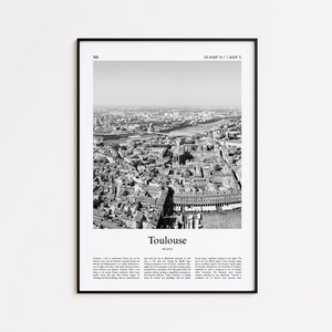 Impression noir et blanc Toulouse, affiche photo Toulouse, cadeau affiche de voyage Toulouse, France