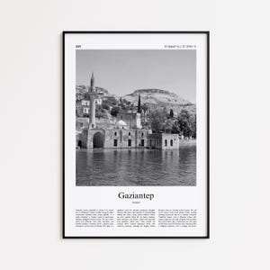 Gaziantep Black and White Print, Gaziantep Photo Poster, Gaziantep Travel Poster Gift, Turkey Wall Art Print, Minimal Home Decor Print