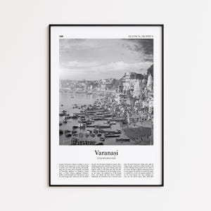 Varanasi Black and White Print, Varanasi Photo Poster, Varanasi Travel Poster Gift, Uttar Pradesh, India Wall Art Print, Modern Travel Print