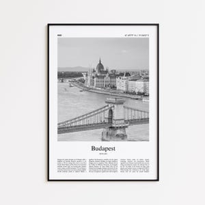 Budapest Black and White Print, Budapest Photo Poster, Budapest Travel Poster Gift, Hungary Wall Art Print, Minimal Home Decor Print