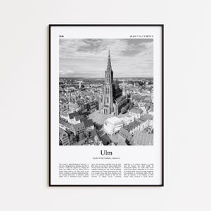 Ulm Black and White Print, Ulm Photo Poster, Ulm Travel Poster Gift, Baden-Württemberg, Germany Wall Art Print, Minimal Home Decor Print
