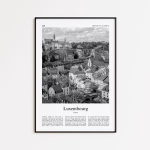 Luxembourg Black and White Print, Luxembourg Photo Poster, Luxembourg Travel Poster Gift, Wall Art Print, Minimal Home Decor Print