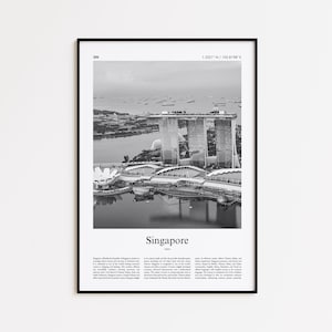 Singapore Black and White Print, Singapore Photo Poster, Singapore Travel Poster Gift, Wall Art Print, Minimal Home Decor Print