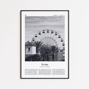 Irvine Black and White Print, Irvine Photo Poster, Irvine Travel Poster Gift, California, United States, USA Wall Art Print, Home Decor Gift