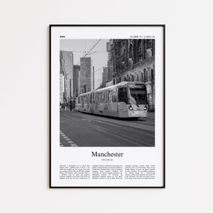 Manchester Black and White Print, Manchester Photo Poster, Manchester Travel Poster Gift, United Kingdom Wall Art Print, Modern Travel Print