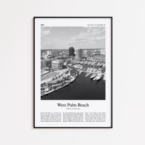West Palm Beach Black and White Print, West Palm Beach Photo Poster, West Palm Beach Travel Poster Gift, Florida, United States, USA
