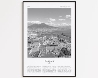 ナポリ旅行プリント - ナポリポスター、イタリア壁アート、額入り