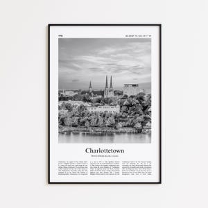 Charlottetown Black and White Print, Charlottetown Photo Poster, Charlottetown Travel Poster Gift, Prince Edward Island, Canada