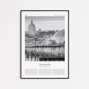 Annapolis Black and White Print, Annapolis Photo Poster, Annapolis Travel Poster Gift, Maryland, United States, USA Wall Art Print
