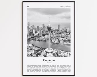 Colombo Black and White Print, Colombo Photo Poster, Colombo Travel Poster Gift, Sri Lanka Wall Art Print, Minimal Home Decor Print