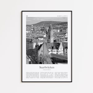 Saarbrücken Black and White Print, Saarbrücken Photo Poster, Saarbrucken Travel Poster Gift, Saarland, Germany Wall Art Print