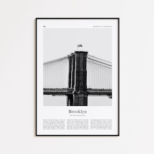 Brooklyn Black and White Print, Brooklyn Photo Poster, Brooklyn Travel Poster Gift, New York, United States, USA Wall Art Print