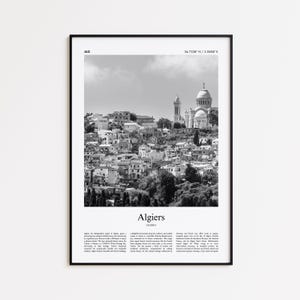Algiers Black and White Print, Algiers Photo Poster, Algiers Travel Poster Gift, Algeria Wall Art Print, Minimal Home Decor Print
