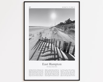 East Hampton Black and White Print, East Hampton Photo Poster, East Hampton Travel Poster Gift, New York, United States, USA Wall Art Print