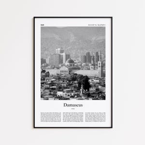 Damascus Black and White Print, Damascus Photo Poster, Damascus Travel Poster Gift, Syria Wall Art Print, Minimal Home Decor Print