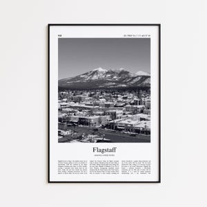 Flagstaff Black and White Print, Flagstaff Photo Poster, Flagstaff Travel Poster Gift, Arizona, United States, USA Wall Art Print