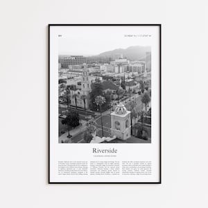 Riverside Black and White Print, Riverside Photo Poster, Riverside Travel Poster Gift, California, United States, USA Wall Art Print